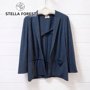 STELLA FOREST – Navy Textured Open Jacket (Size 40)